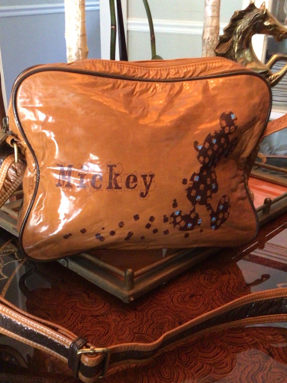 Vintage Walt Disney Mickey Tan Crossbody Bag